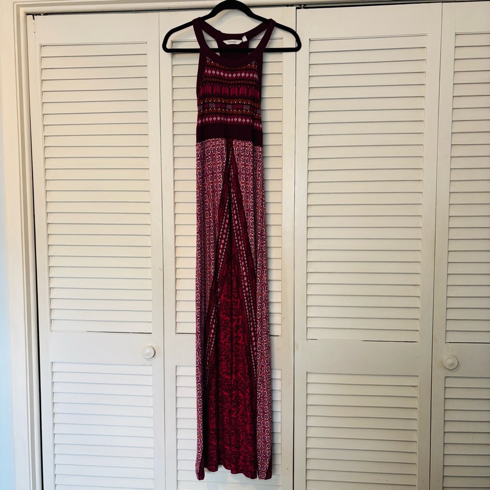 Athleta Women’s Rio Maxi Racerback Dress Small Raspberry Persia Pink Boho - Picture 2 of 12